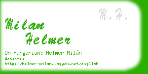 milan helmer business card